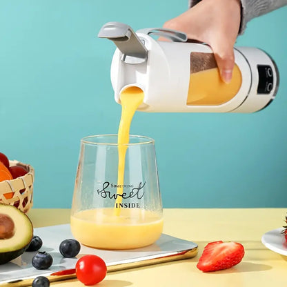Portable USB Rechargeable Mini Blender & Juicer - 3 Modes, Digital Display, 12-Blade, 15.22oz, Easy Clean, Ideal for Travel - Fresh Juices Anywhere