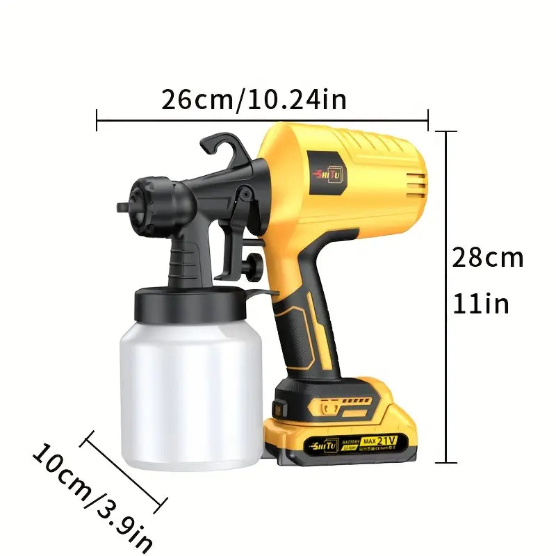 Wireless Spray Gun with Nozzle -1500mAh Rechargeable Battery, Capacity 16.91oz, Suitable for Indoor/outdoor Use On Walls, Wood, Cars, Decks,