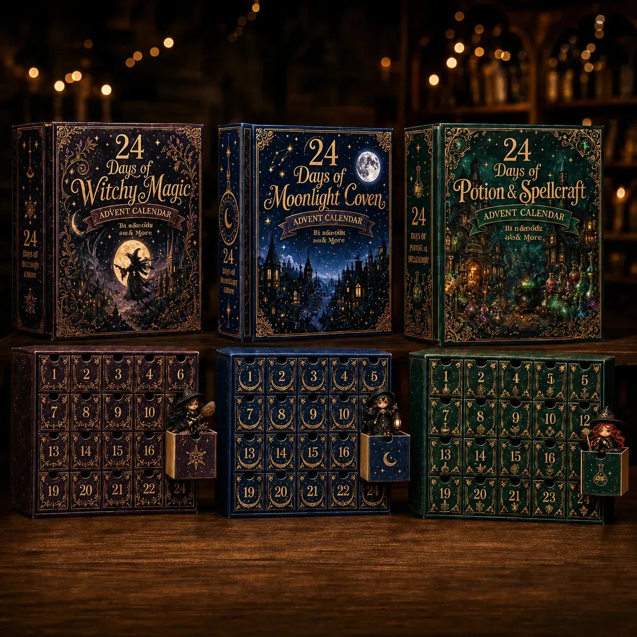 🔮 LAST DAY 49% OFF – 24 Days Of Witchy Surprises Advent Calendar | 24 Unique Collectible Witches with Magical Themes, Mini Figures & Fantasy Display Collection ✨