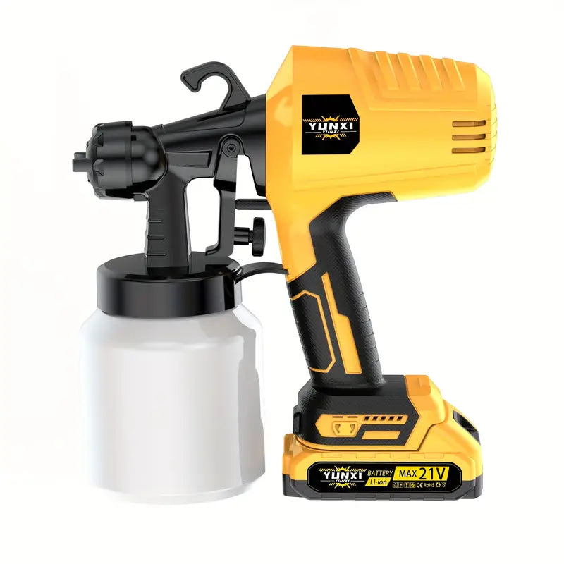 Wireless Spray Gun with Nozzle -1500mAh Rechargeable Battery, Capacity 16.91oz, Suitable for Indoor/outdoor Use On Walls, Wood, Cars, Decks,