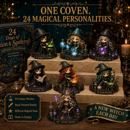 🔮 LAST DAY 49% OFF – 24 Days Of Witchy Surprises Advent Calendar | 24 Unique Collectible Witches with Magical Themes, Mini Figures & Fantasy Display Collection ✨