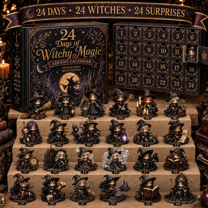 🔮 LAST DAY 49% OFF – 24 Days Of Witchy Surprises Advent Calendar | 24 Unique Collectible Witches with Magical Themes, Mini Figures & Fantasy Display Collection ✨