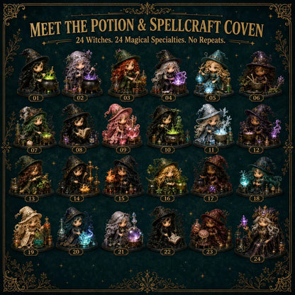 🔮 LAST DAY 49% OFF – 24 Days Of Witchy Surprises Advent Calendar | 24 Unique Collectible Witches with Magical Themes, Mini Figures & Fantasy Display Collection ✨