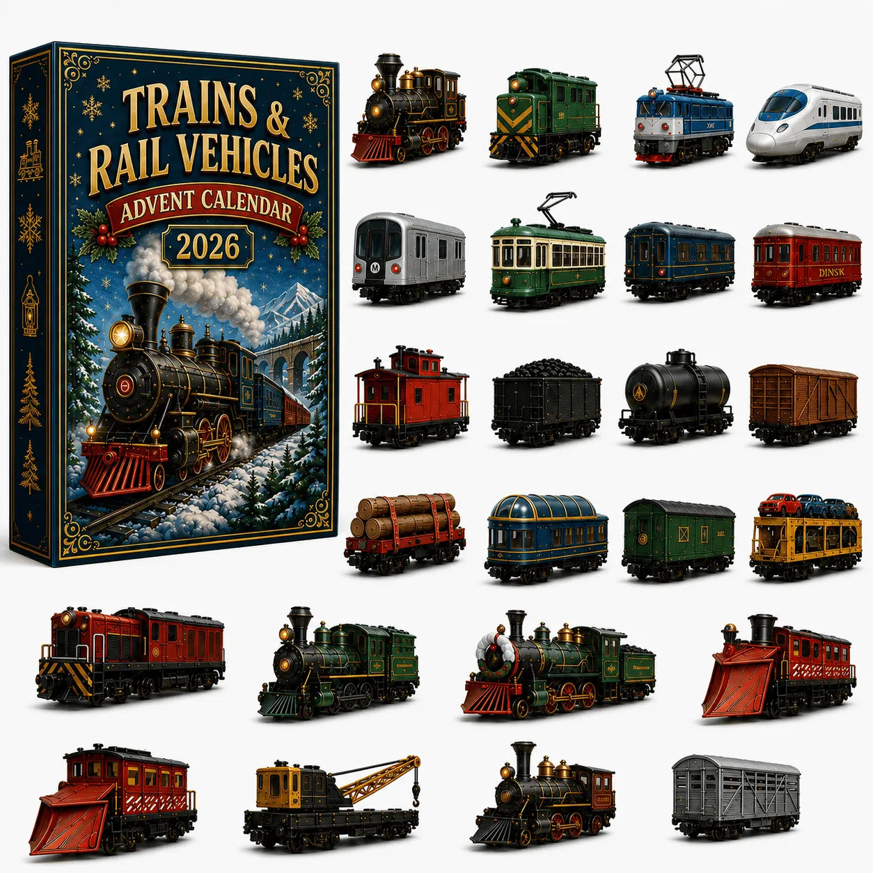 🚂 Trains & Rail Vehicles Advent Calendar 2026 – 24 Days of Railway Surprises
