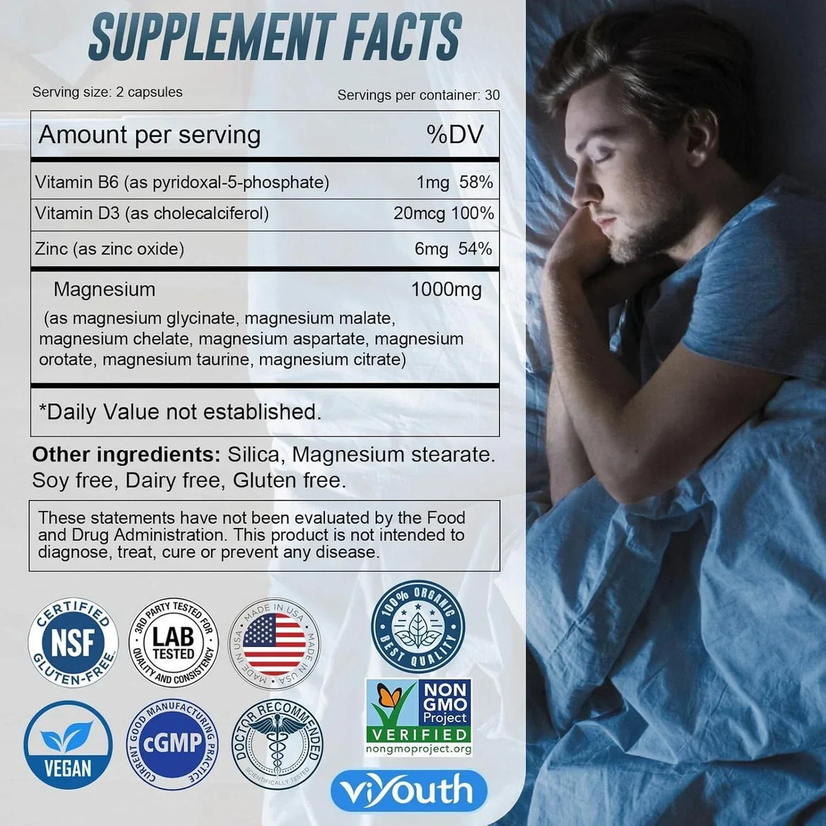 Glycinate Supplement, Magnesium 7 Complex Advanced with Citrate Malate Chelate