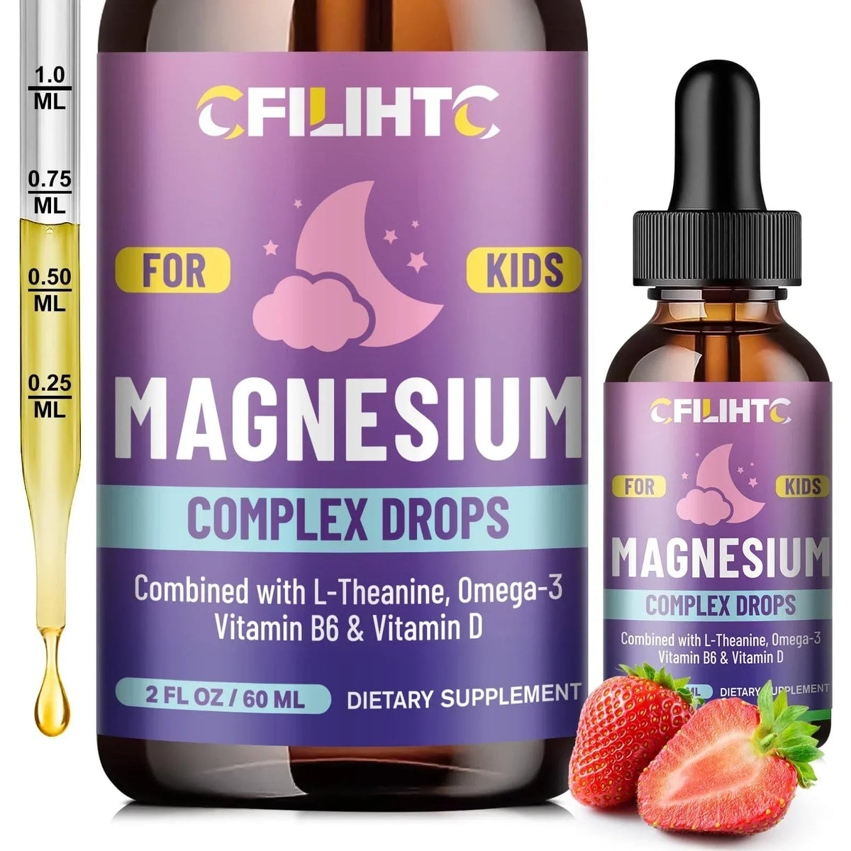 Kids Magnesium Liquid Drops-Magnesium Glycinate Liquid for Kids L-Threonate