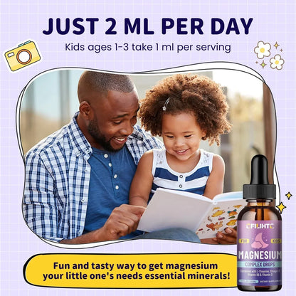 Kids Magnesium Liquid Drops-Magnesium Glycinate Liquid for Kids L-Threonate