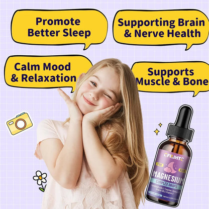 Kids Magnesium Liquid Drops-Magnesium Glycinate Liquid for Kids L-Threonate
