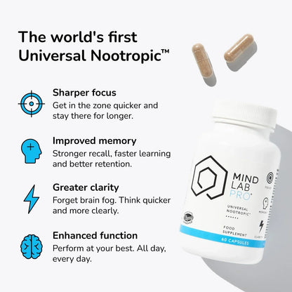 Nootropic Brain Booster Supplement 60 Count Plant Based Memory Vitamins Mind
